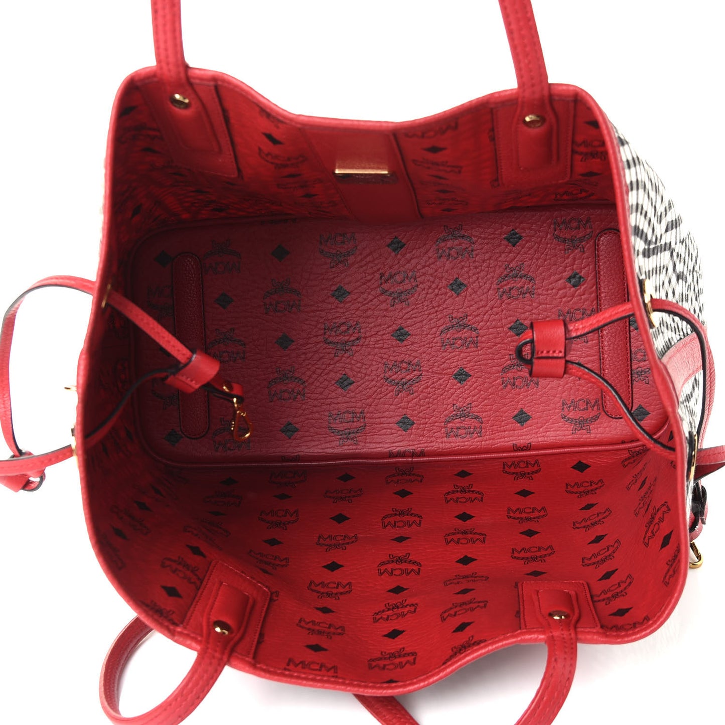 Visetos Medium Liz Reversible Shopper Tote Ruby Red