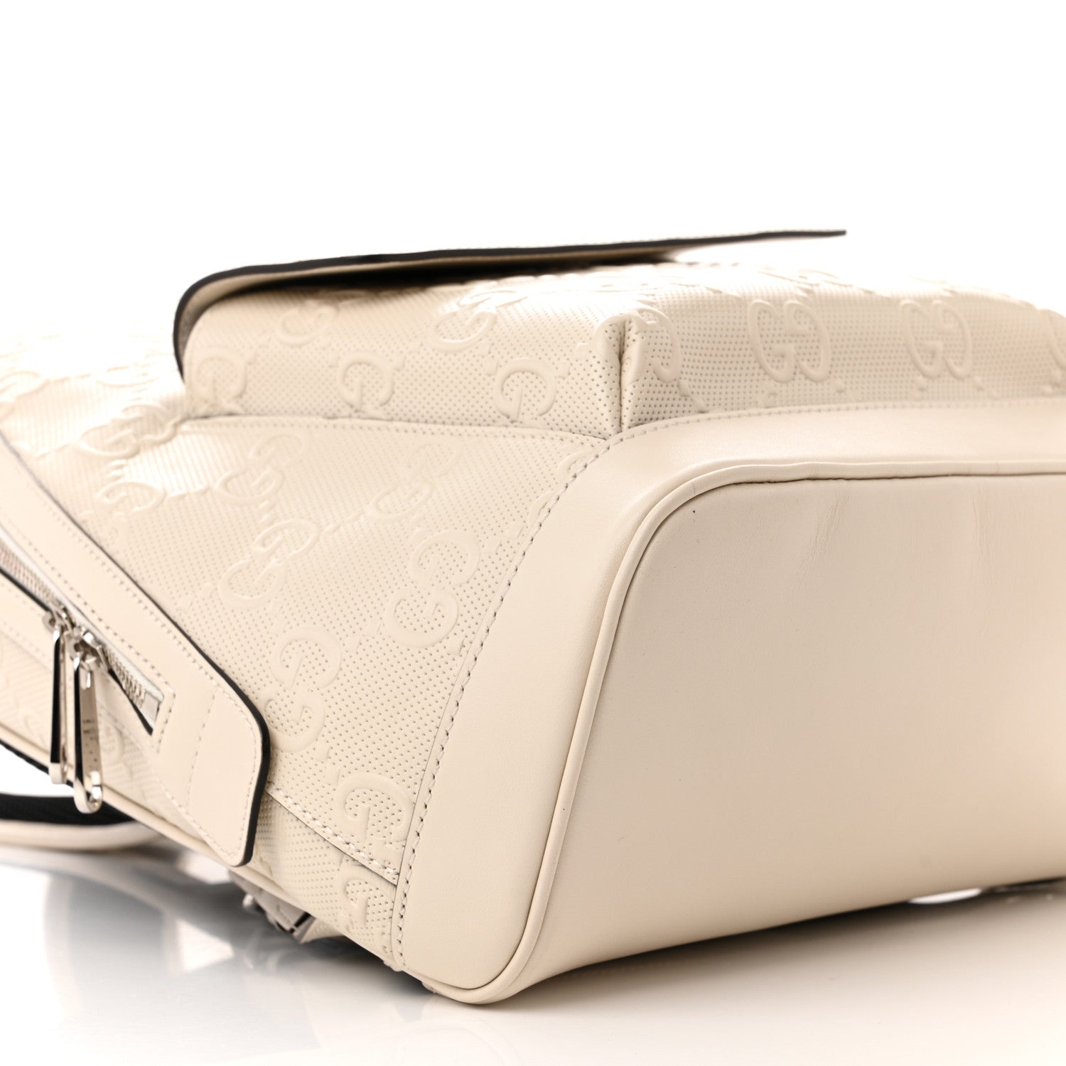 Gucci Calfskin GG Tennis Embossed Backpack Mystic White Black 9 of 11