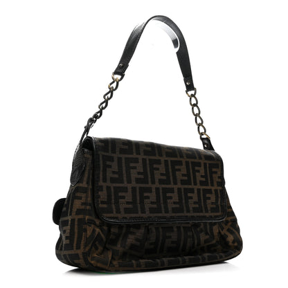 Fendi Zucca B Bis Flap Bag Tobacco Castagna 3 of 13