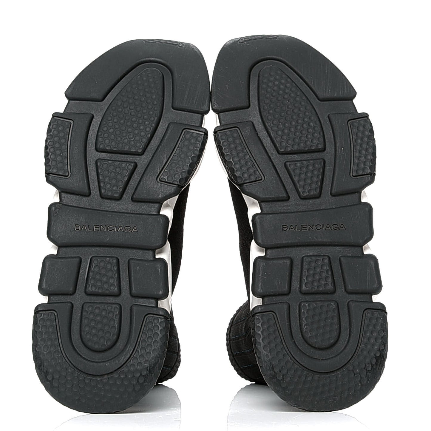 Ribbed Effect Knit Hi Speed Sneakers 42 Black Bleu