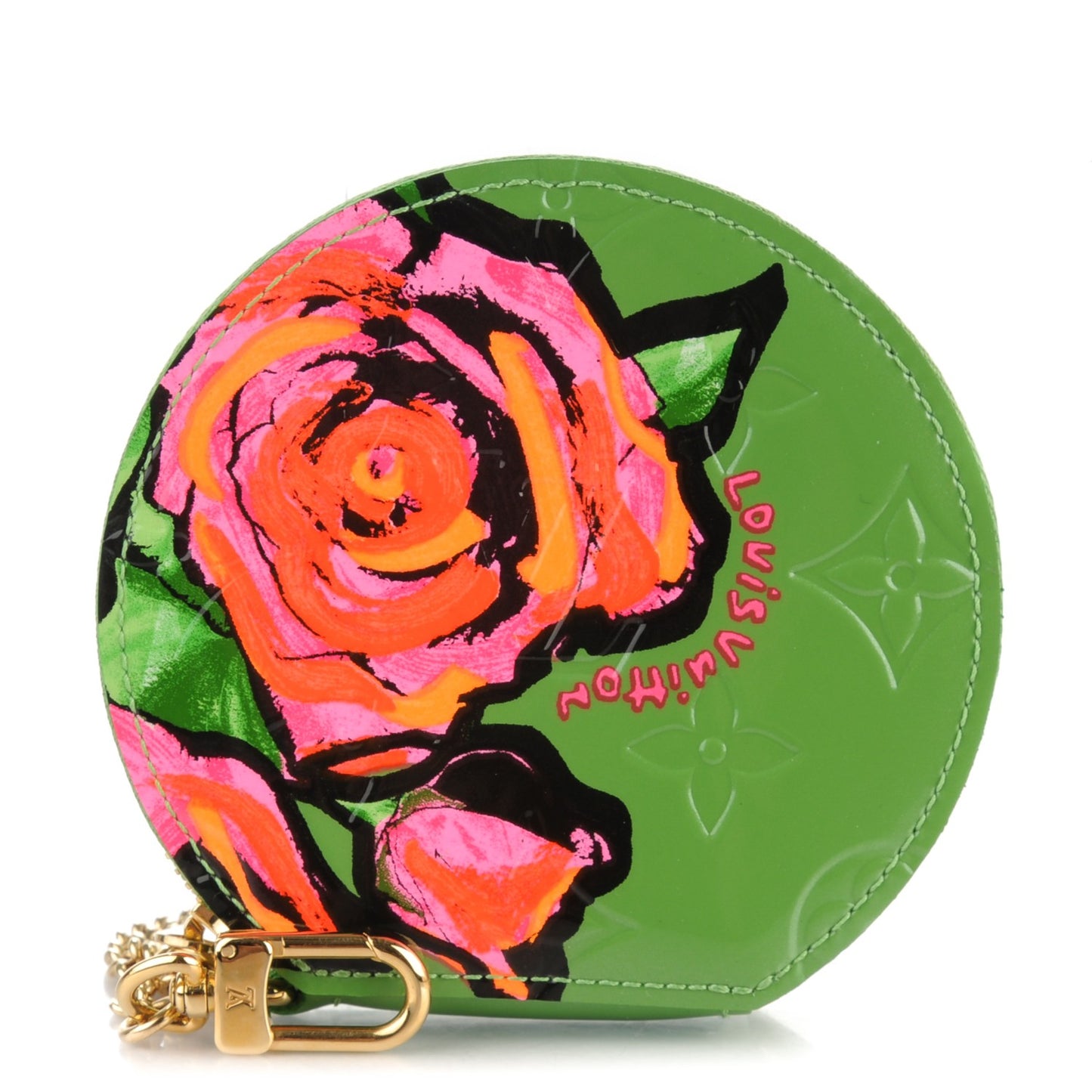 Vernis Roses Chapeau Coin Purse Vert Tonic