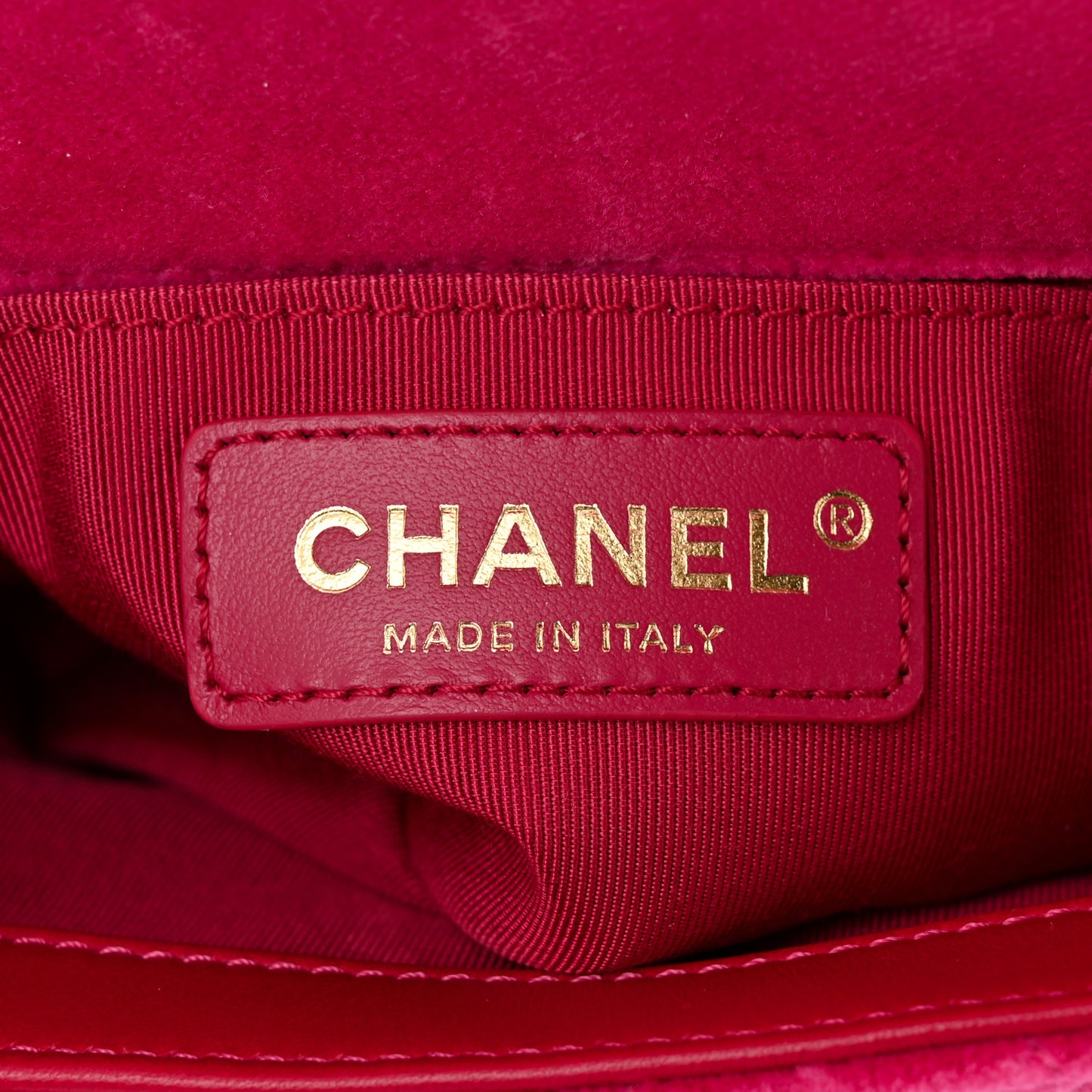 Velvet Quilted Mini Square Pearl Crush Flap Fuchsia
