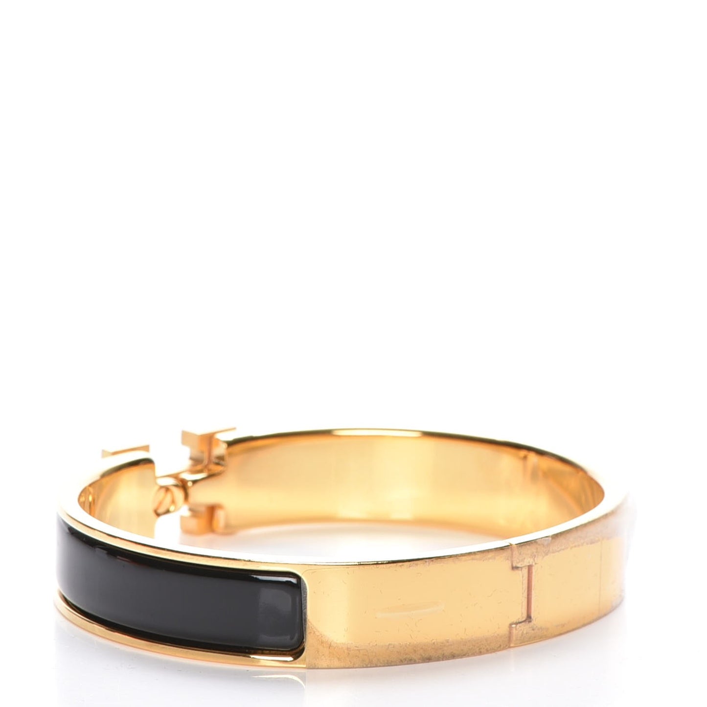 Enamel Narrow Clic Clac H Bracelet PM Black
