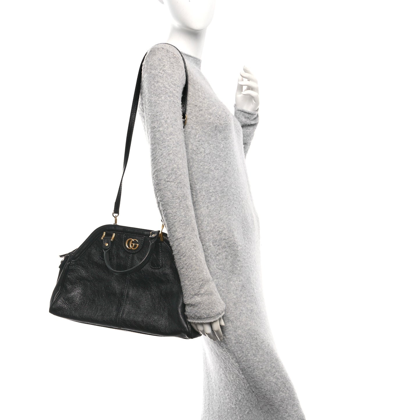 Calfskin Medium Re(Belle) Top Handle Bag Black