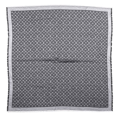 Louis Vuitton Silk Wool Monogram Denim Shawl Black 1 of 4