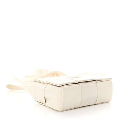 Bottega Veneta Lambskin Maxi Intrecciato Extra Mini Cassette Crossbody Bag White 4 of 8