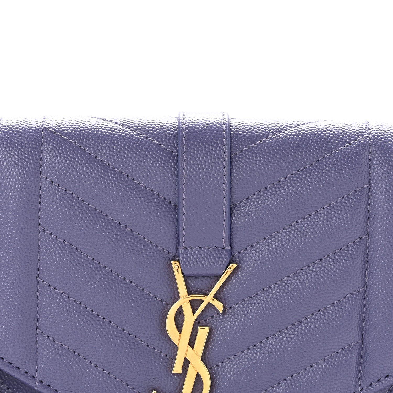 Saint Laurent Grain De Poudre Textured Mixed Matelasse Triquilt Monogram Clutch Dark Wisteria 8 of 12