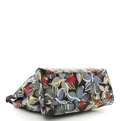 Fendi Calfskin Orchid Large Peekaboo Iconic Satchel Black Multicolor 4 of 11