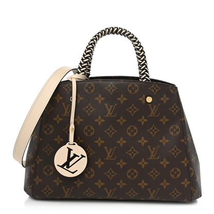 Louis Vuitton Monogram Braided Montaigne MM Creme Beige 1 of 10