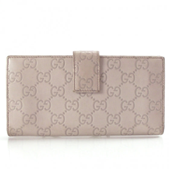 Gucci Guccissima Margaux Calfskin Metal Bar Continental Flap Wallet Cream 2 of 10