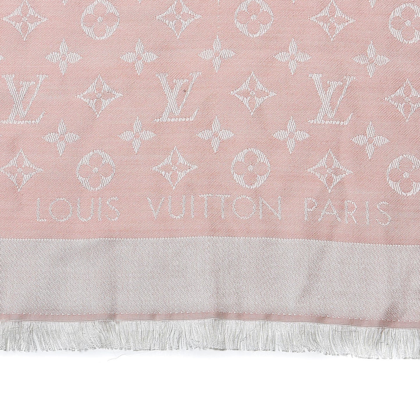 Silk Wool Monogram Denim Shawl Pink