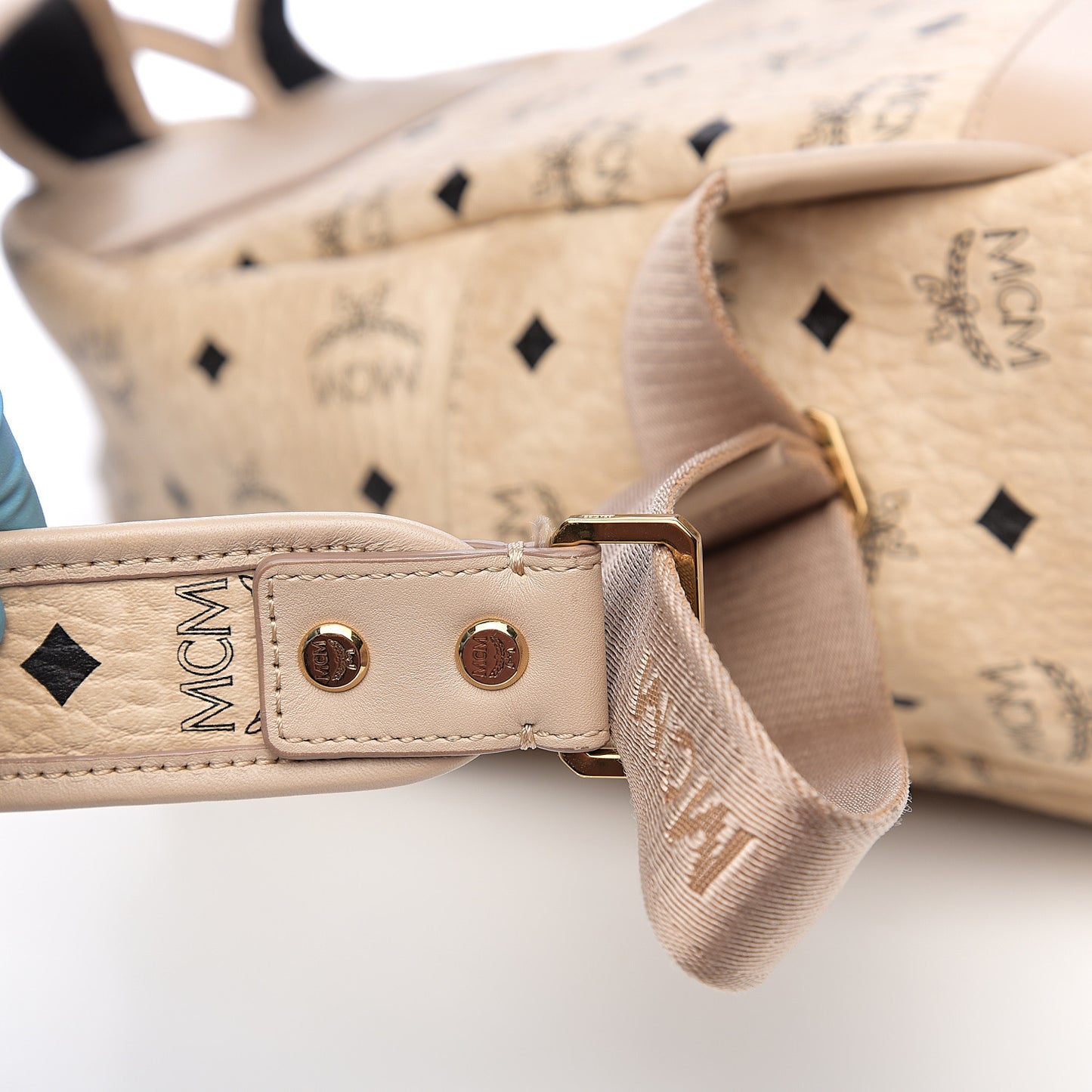 Visetos Small Studded Stark Rabbit Backpack Beige