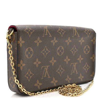 Louis Vuitton Monogram Pochette Felicie Chain Wallet Fuchsia 4 of 15