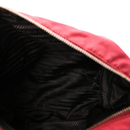 Prada Tessuto Nylon Calfskin Hobo Fuoco 5 of 9