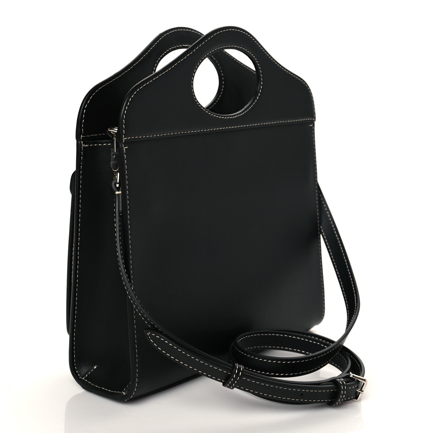 Burberry Smooth Calfskin Topstitched Mini Pocket Bag Black 3 of 9