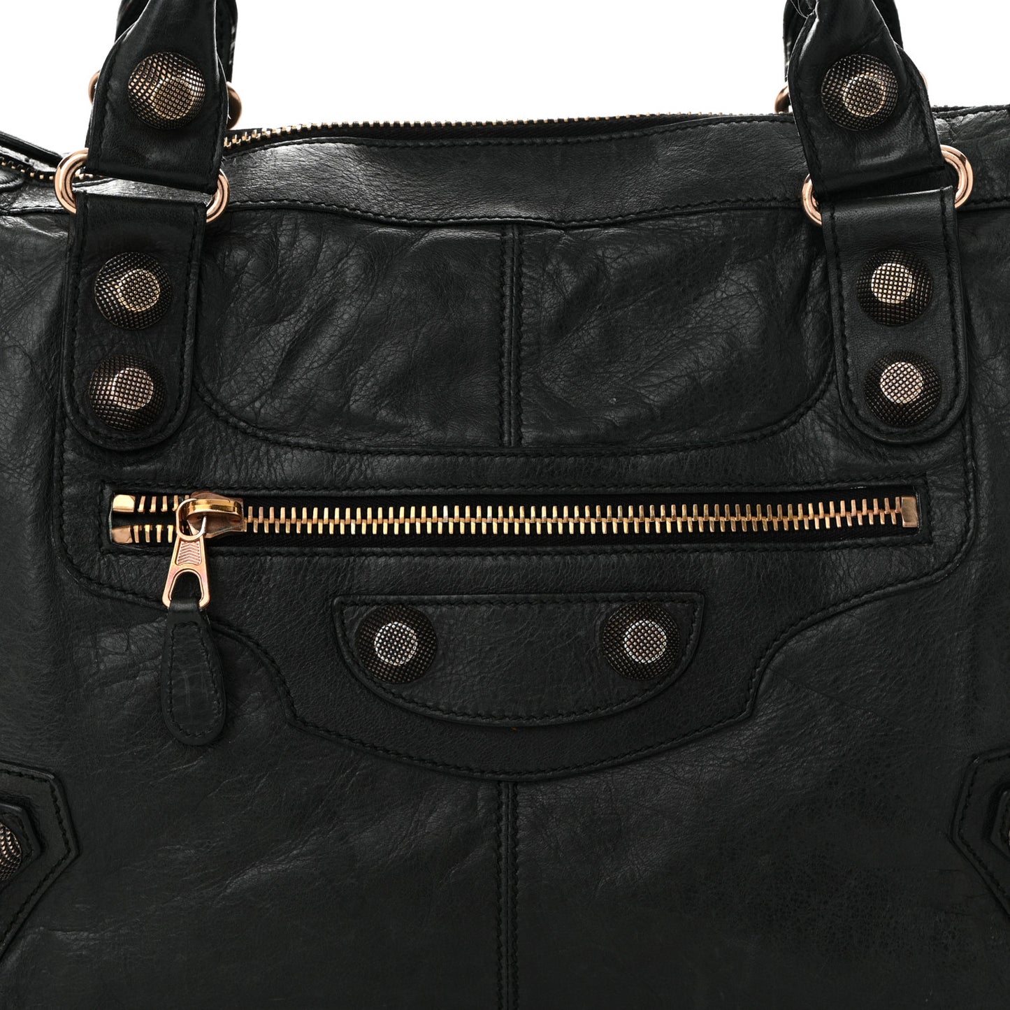 Agneau Giant 21 Rose Gold Hardware Work Black