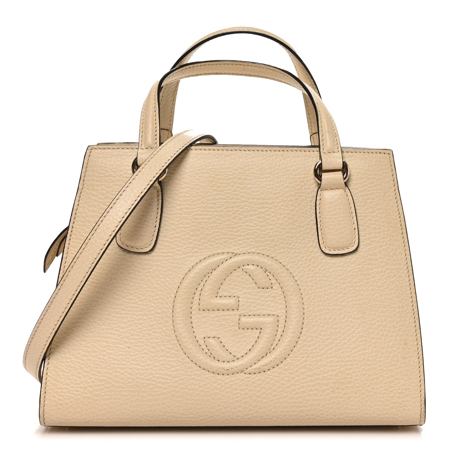 Gucci Dollar Calfskin Medium Soho Top Handle Satchel Ivoire 1 of 10
