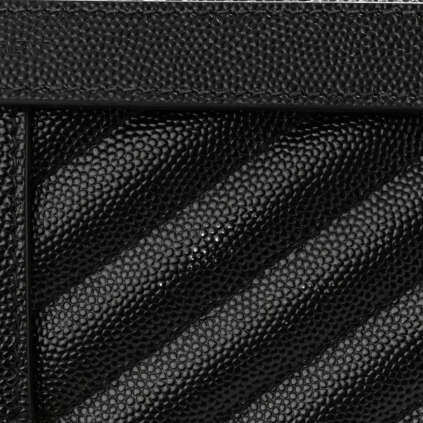 Grain De Poudre Textured Mixed Matelasse Large Triquilt Monogram Satchel Black