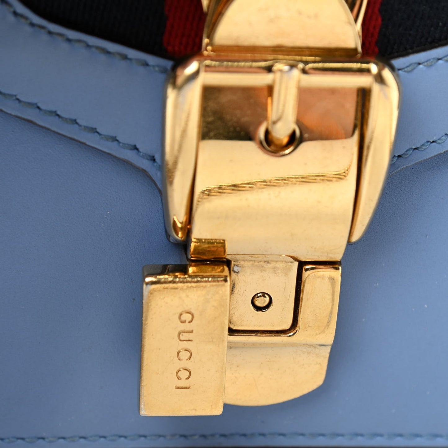 Calfskin Mini Sylvie Chain Shoulder Bag Clear Sky Blue