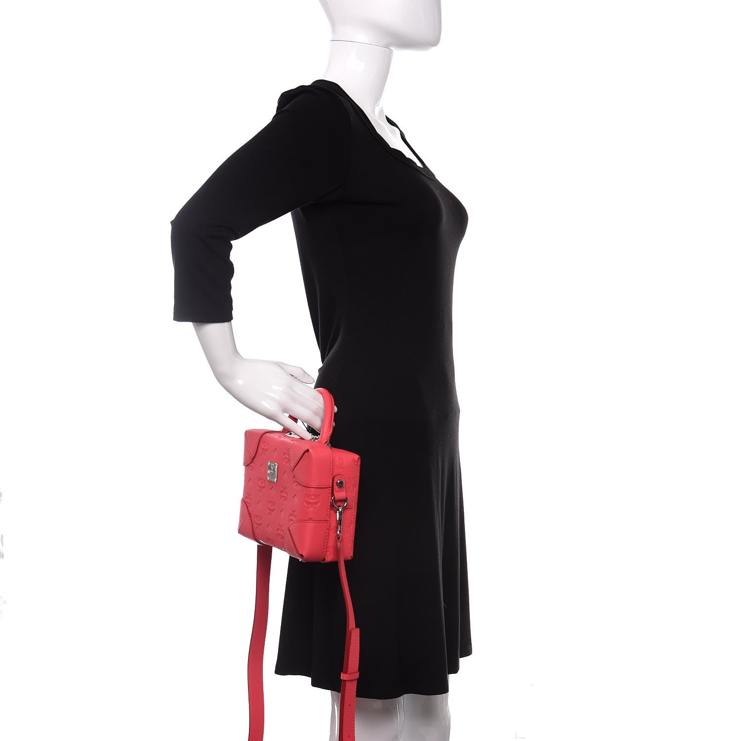 MCM Calfskin Ottomar Monogram Soft Berlin Crossbody Teaberry 3 of 10