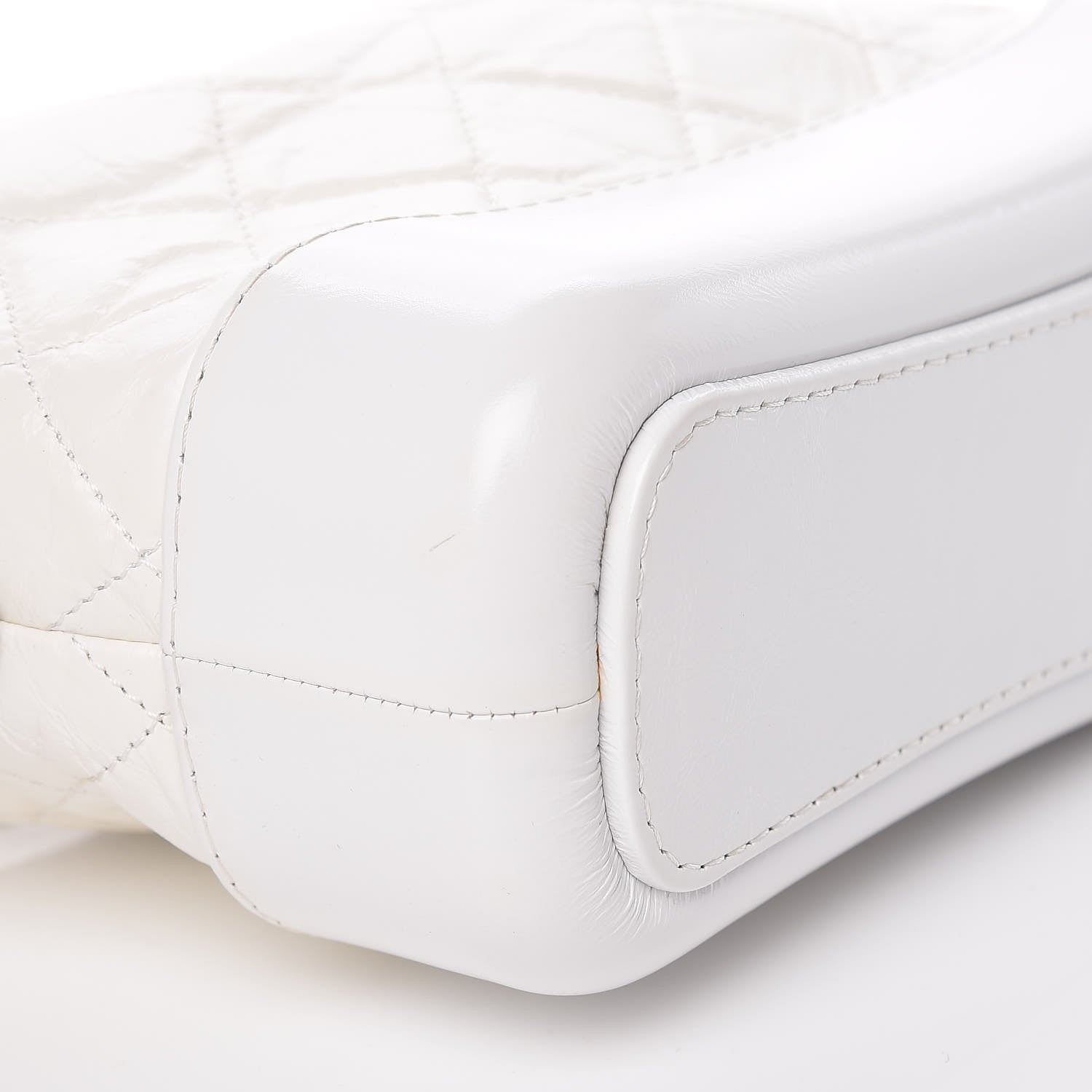 Chanel Patent Goatskin Quilted Small Gabrielle Hobo White 12 of 14