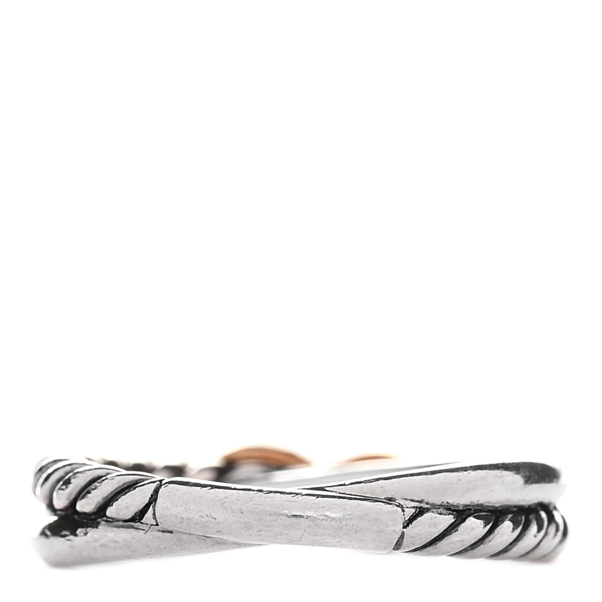 David Yurman Sterling Silver 18K Yellow Gold Petite X Crossover Ring 48 4.5 3 of 4