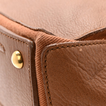 Saint Laurent Calfskin Canvas Large Muse Two Brown 12 of 17