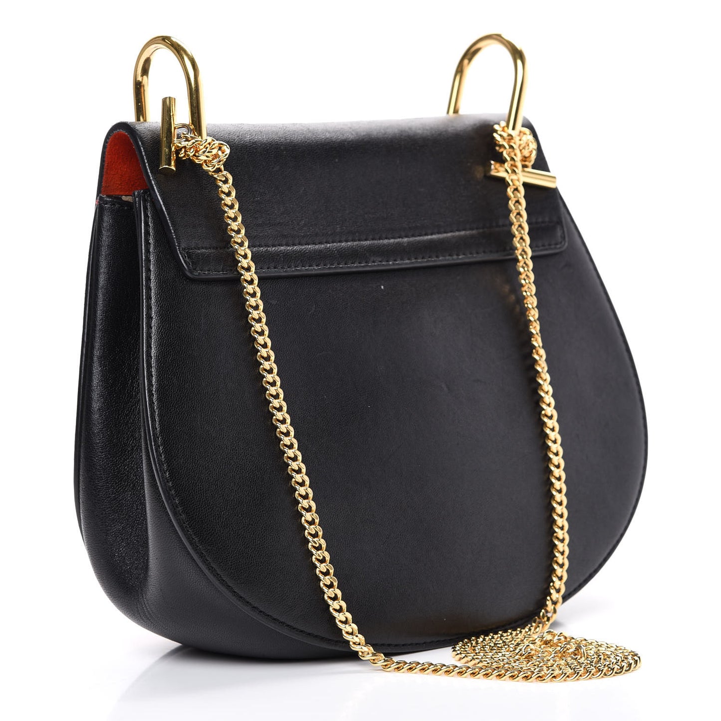 Suede Smooth Calfskin Drew Shoulder Bag Plaid Red Black