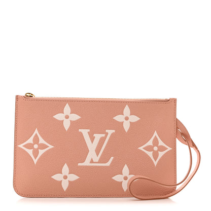 Louis Vuitton Empreinte Monogram Giant Neverfull MM Pochette Trianon Pink Cream 1 of 6