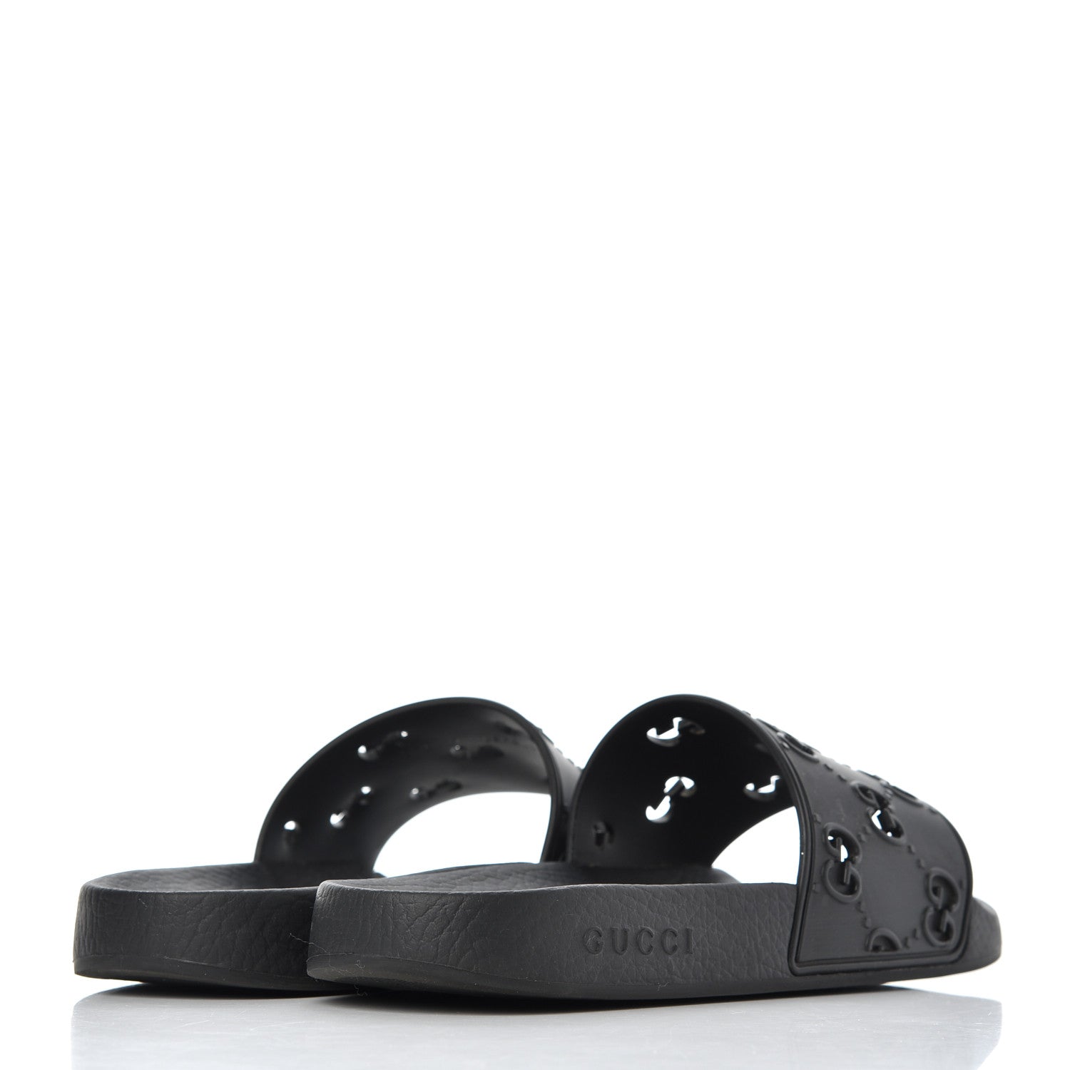 Gucci Rubber GG Monogram Mens Slide Sandals 6 Black 4 of 15