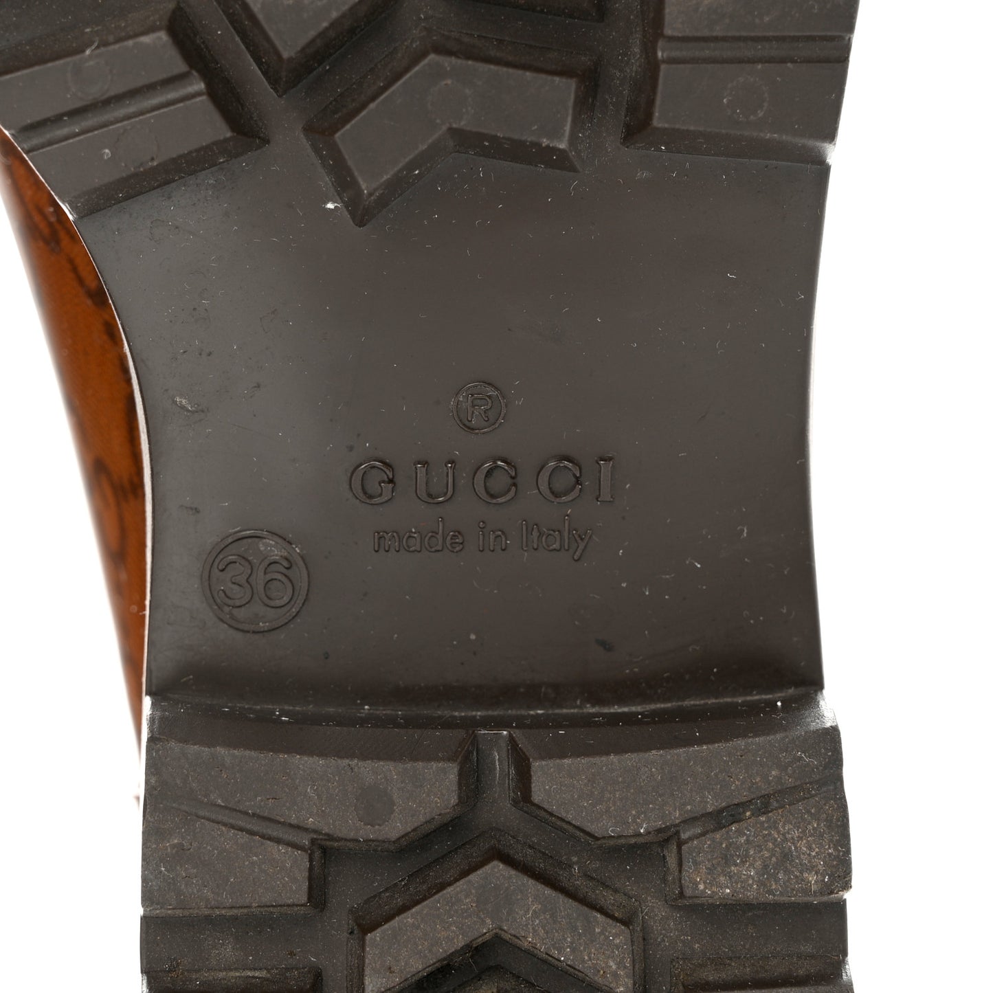 Rubber Monogram Edinburg Rain Boots 36 Transparent Cocoa