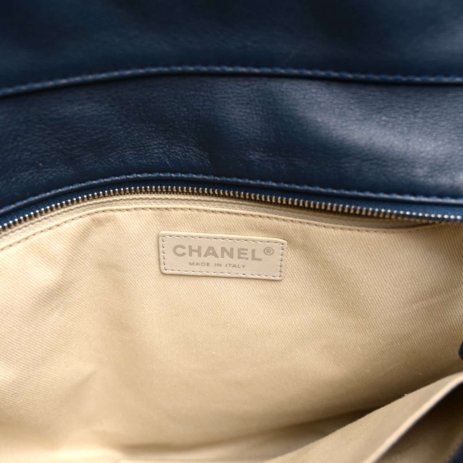 Chanel Calfskin Quilted In The Business North South Tote Blue 6 of 10