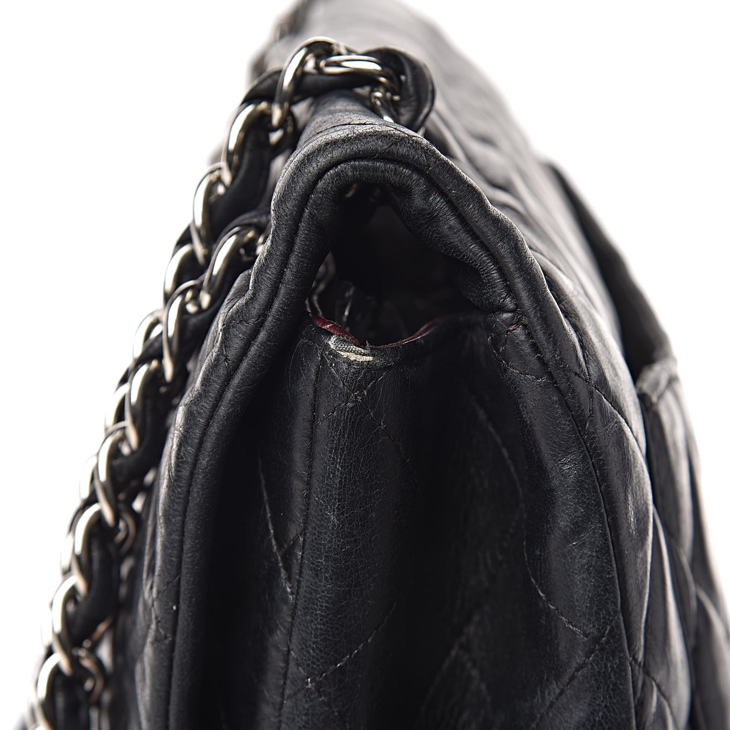 Lambskin Quilted Maxi Single Flap Black