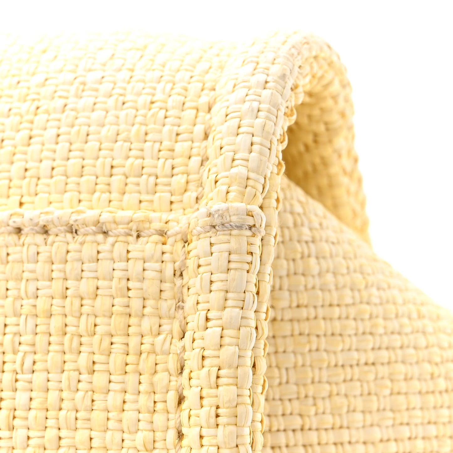 Woven Straw Raffia Large Deauville Tote Yellow