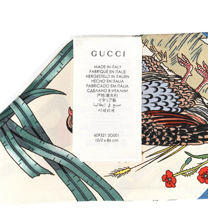 Gucci X DISNEY Silk Twill Mickey Lac Neck Bow Scarf Ivory Blue 4 of 4