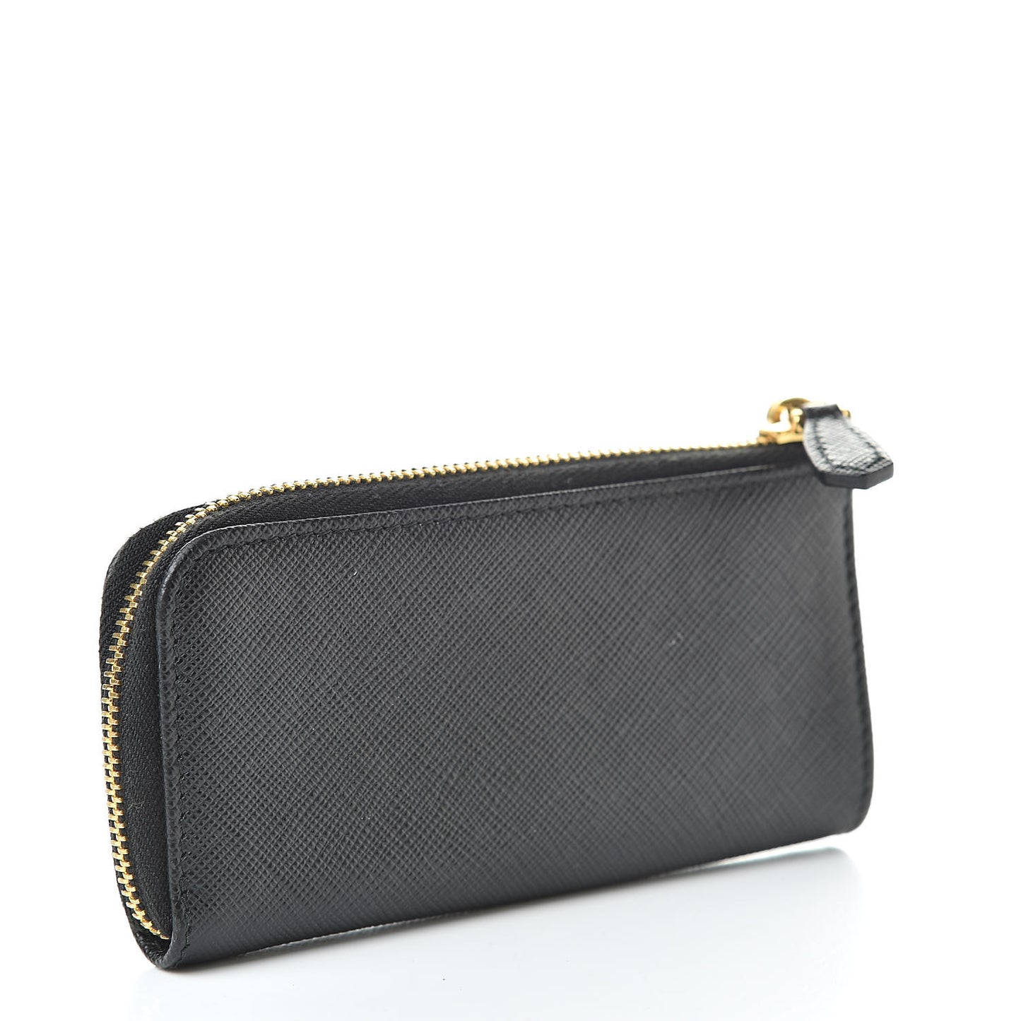 Saffiano Metal Zip Around Key Holder Black