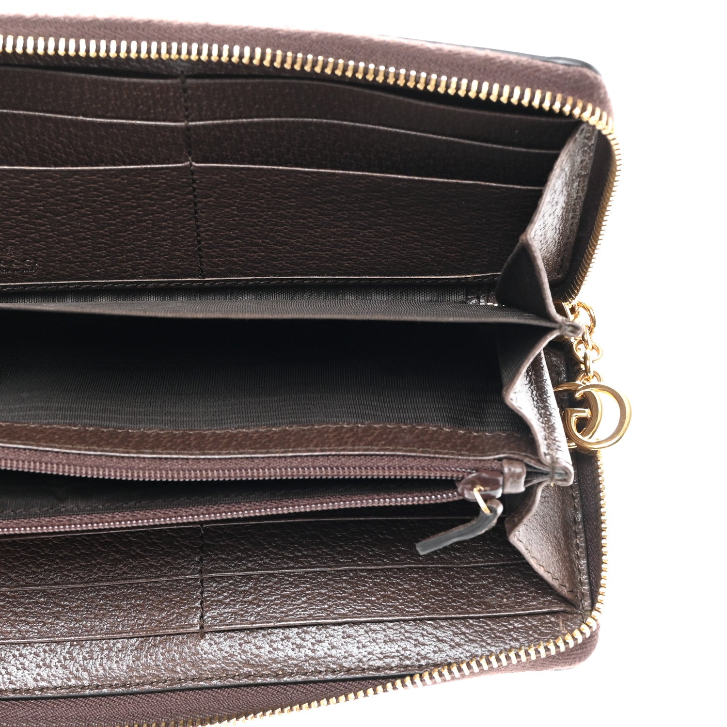 Gucci GG Supreme Monogram Web Ophidia Zip Around Wallet Brown 5 of 8