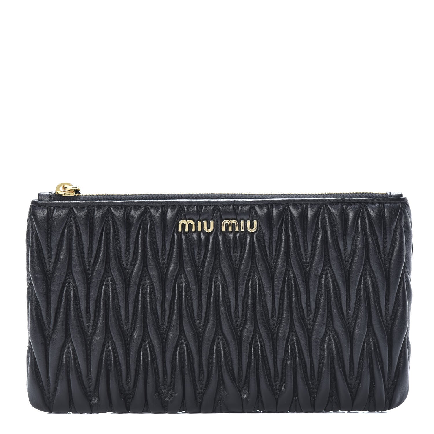 Miu Miu Nappa Matelasse Lux Pouch Nero Black 1 of 9