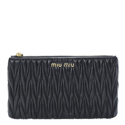 Miu Miu Nappa Matelasse Lux Pouch Nero Black 1 of 9