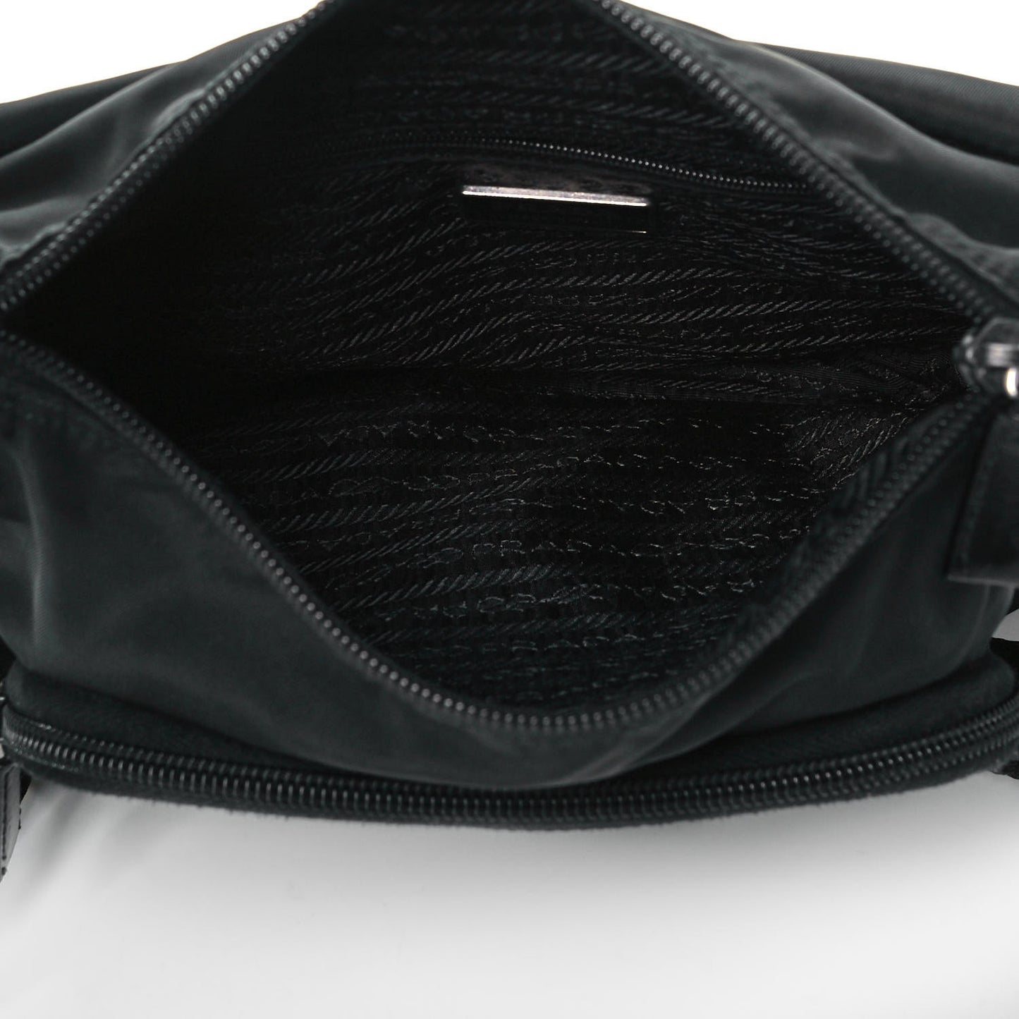 Tessuto Nylon Single Buckle Messenger Bag Black
