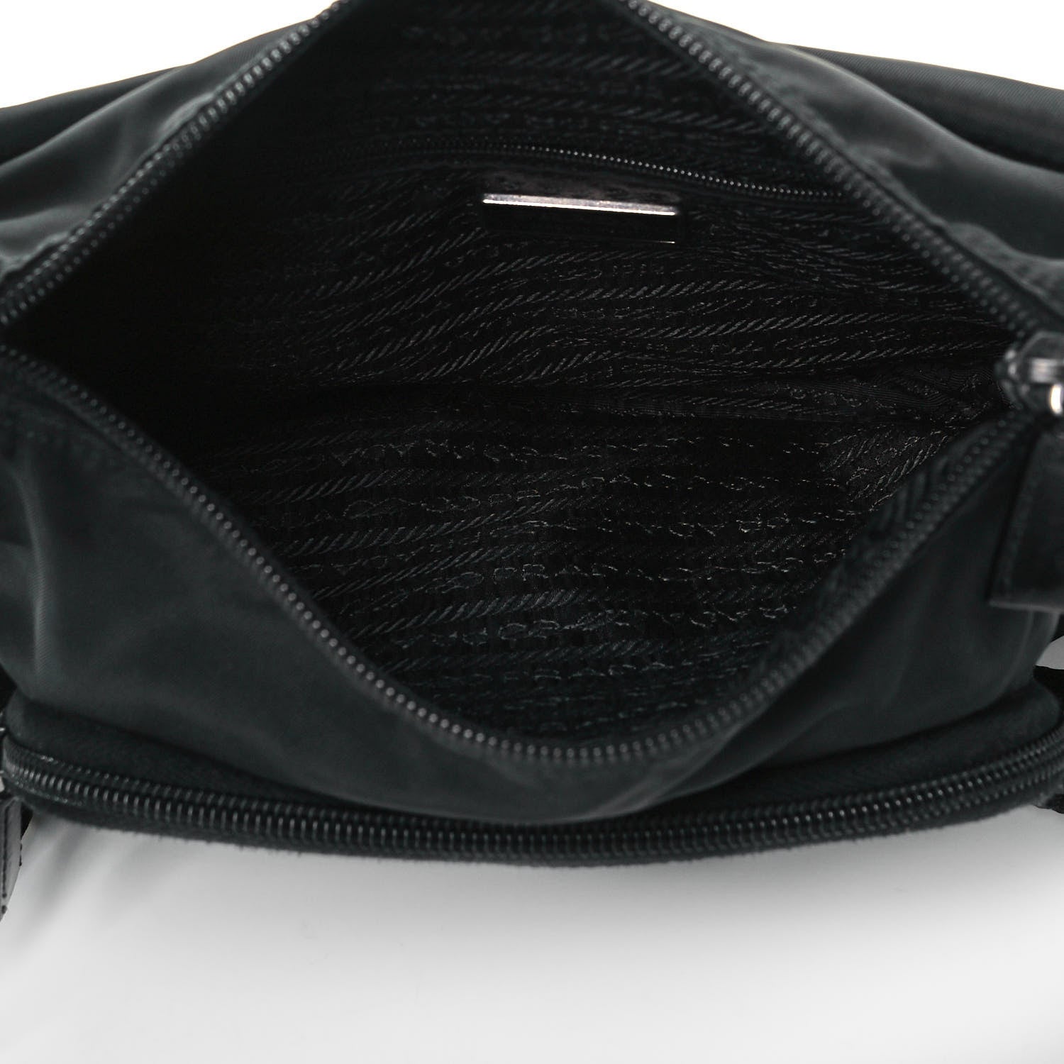 Prada Tessuto Nylon Single Buckle Messenger Bag Black 5 of 12