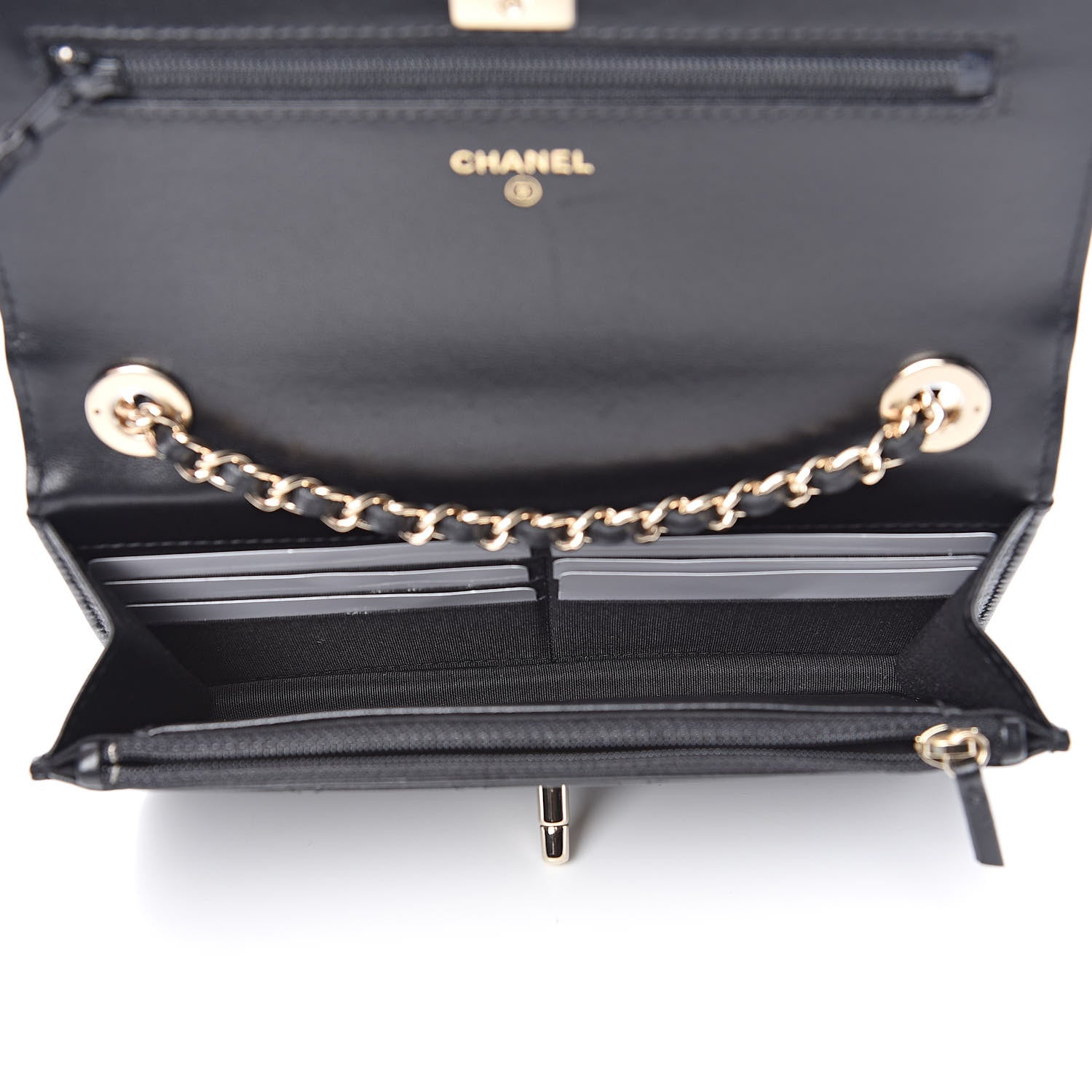 Chanel Lambskin Quilted Trendy CC Wallet On Chain WOC Black 5 of 13