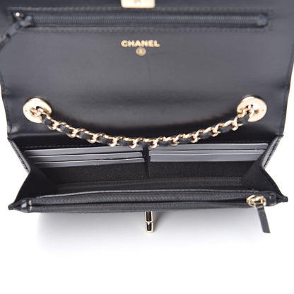 Chanel Lambskin Quilted Trendy CC Wallet On Chain WOC Black 5 of 13