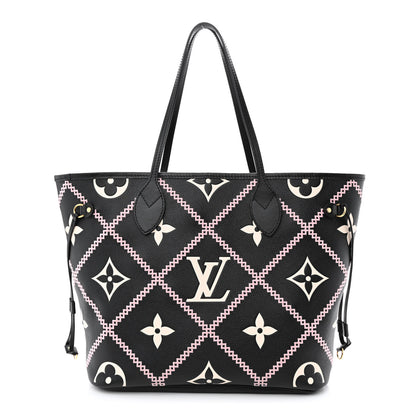 Louis Vuitton Empreinte Monogram Giant Broderies Neverfull MM Black 3 of 14