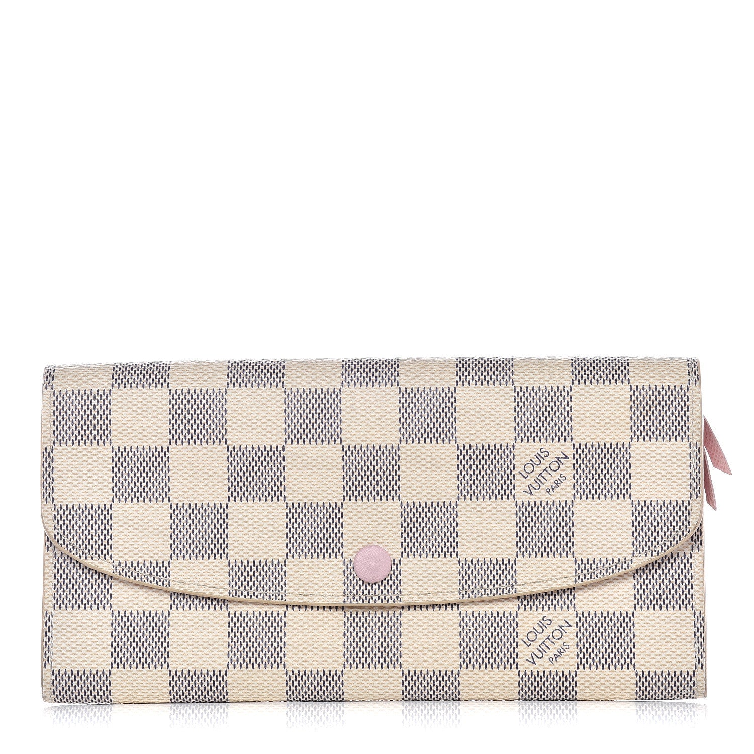 Louis Vuitton Damier Azur Emilie Wallet Rose Ballerine 1 of 9