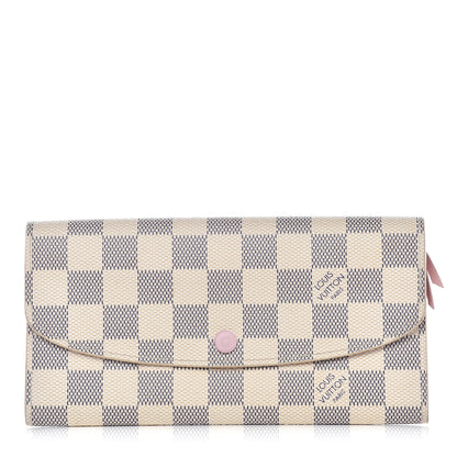 Louis Vuitton Damier Azur Emilie Wallet Rose Ballerine 1 of 9