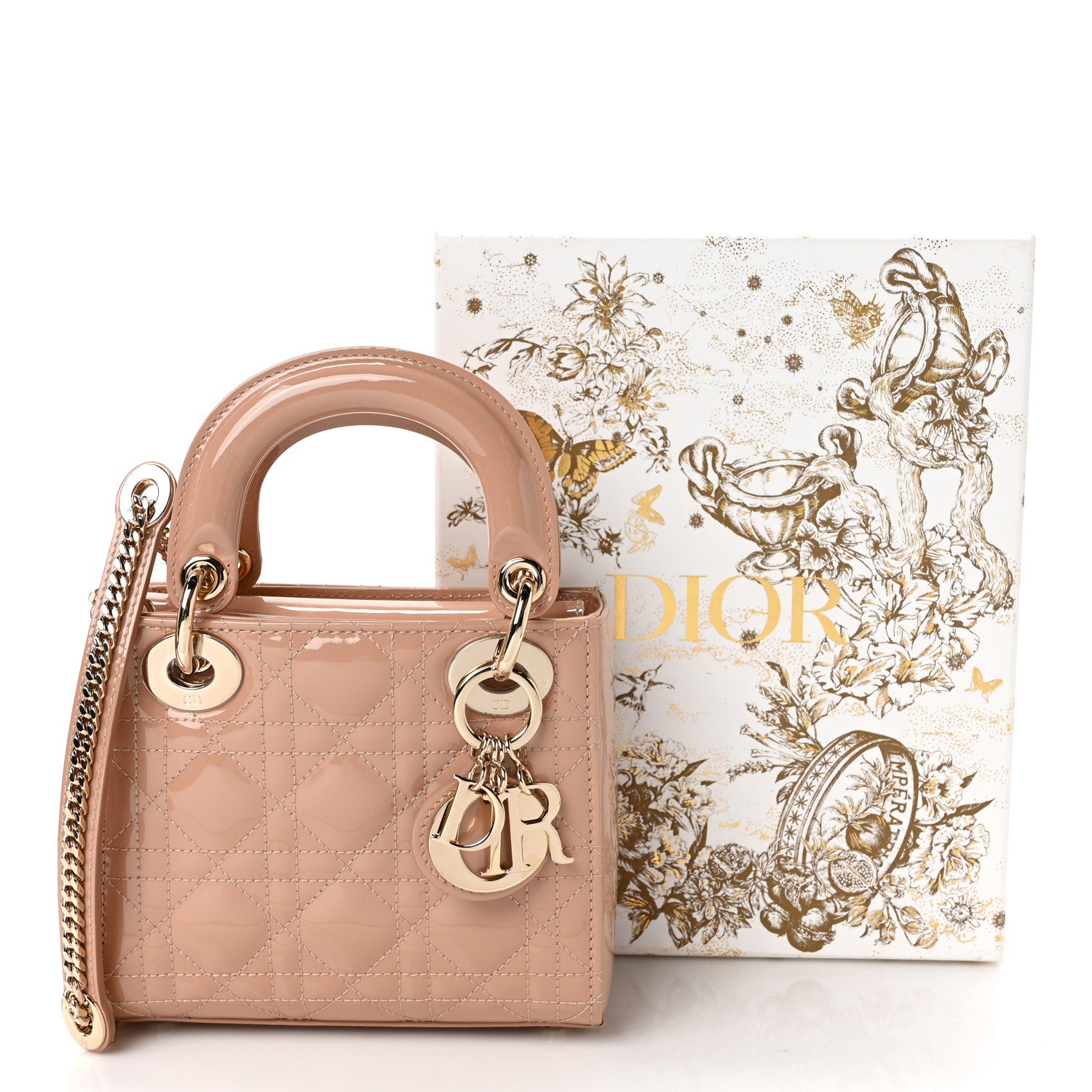 Christian Dior Patent Cannage Mini Lady Dior Light Pink 9 of 9
