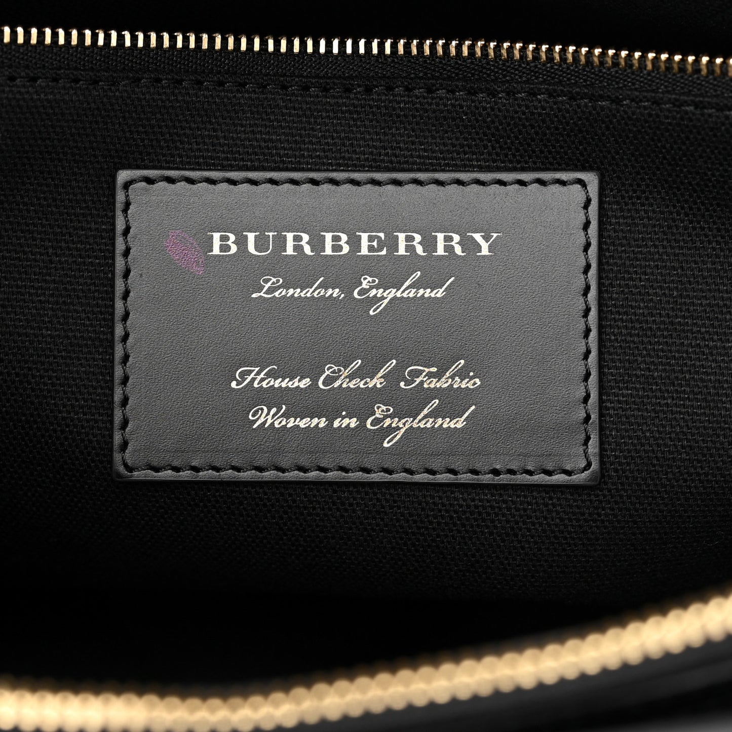 Derby Calfskin House Check Medium Banner Tote Black