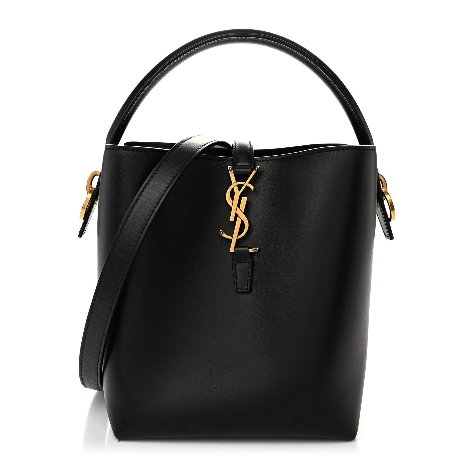 Saint Laurent Shiny Calfskin Le 37 Bucket Bag Black 1 of 9