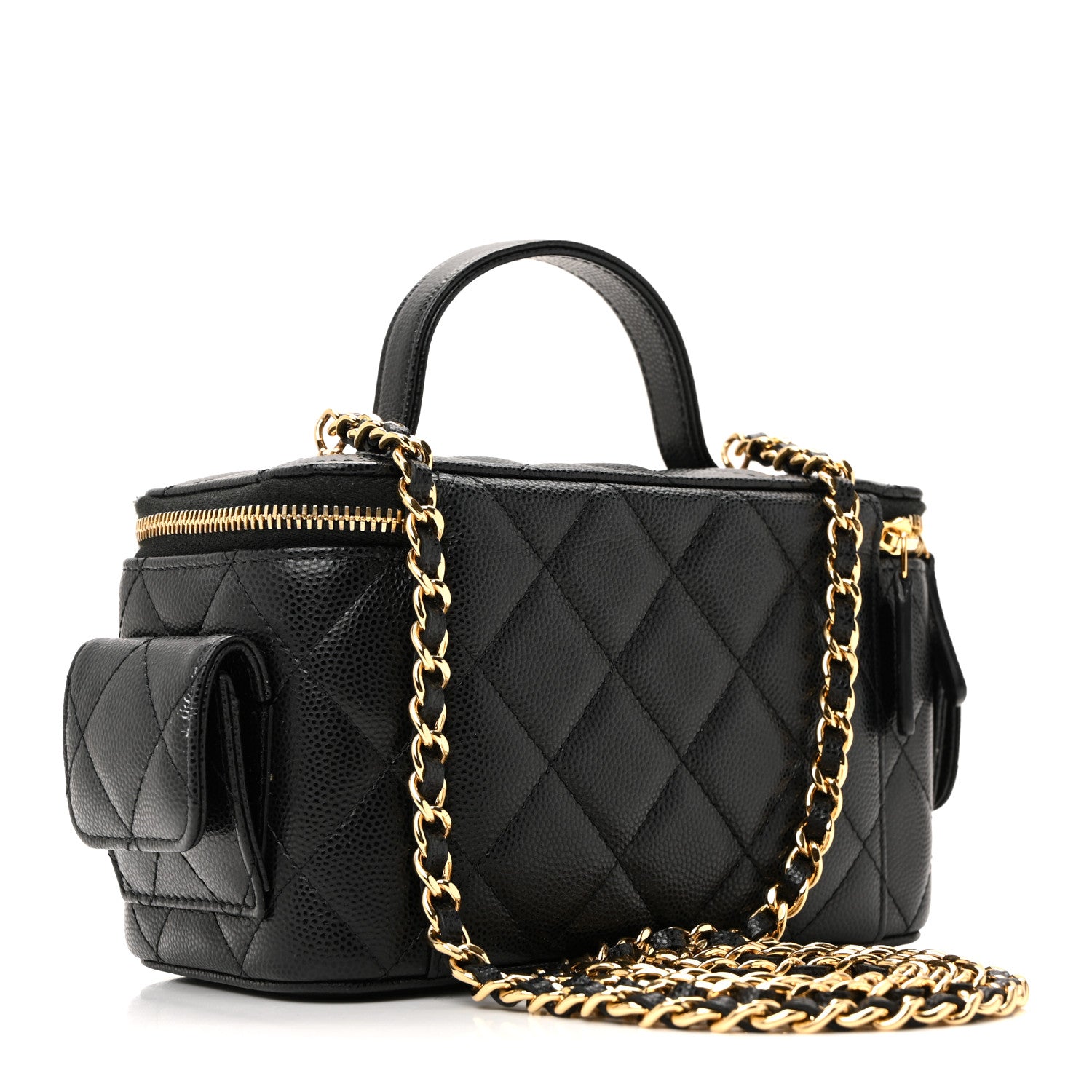 Chanel Caviar Quilted Polly Pocket East West Top Vanity With Chain Black 7 of 40